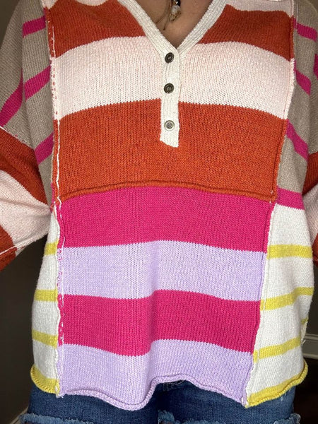 Knitted Boho Striped Sweater