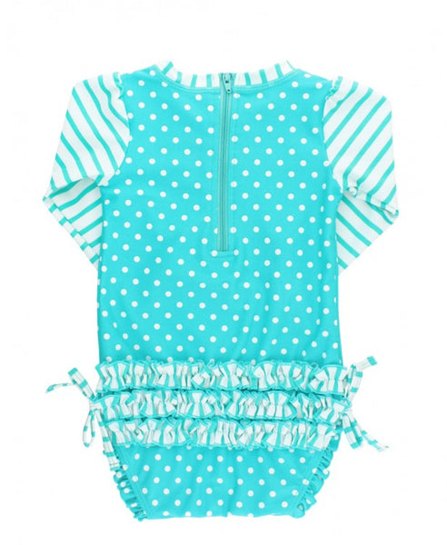 Pink Polka Dot One Piece Rash Guard