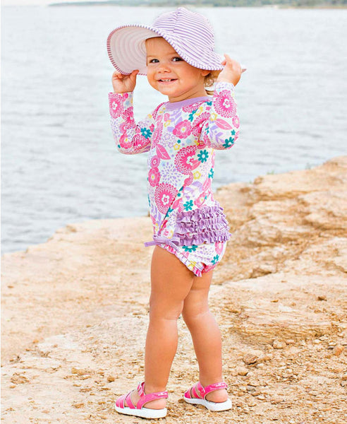 Lilac Seersucker Swim Hat