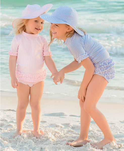 Pink Seersucker Swim Hat