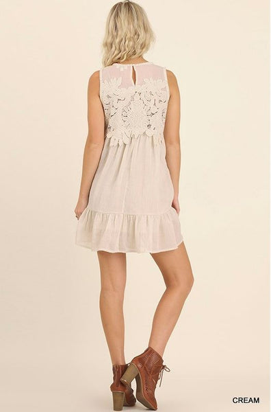 Sleeveless Embroidered Dress